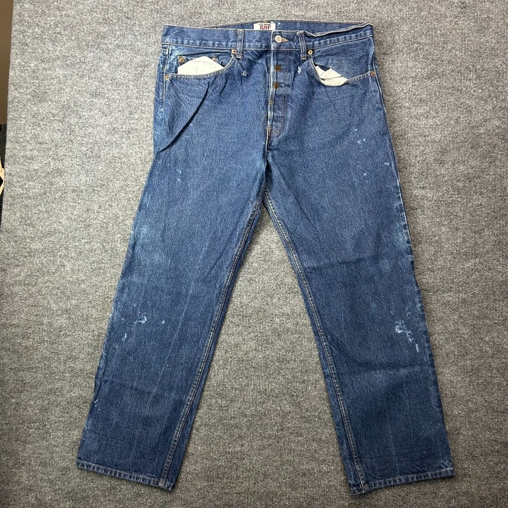 Levi's 501 Straight Leg Jeans Men's Blue Denim Button Fly Classic Fit -‎ 39X30.5